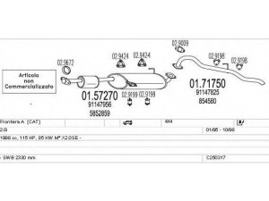 MTS C250317005454 išmetimo sistema 
 Išmetimo sistema -> Išmetimo sistema, visa