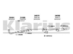 KLARIUS 720632E išmetimo sistema 
 Išmetimo sistema -> Išmetimo sistema, visa