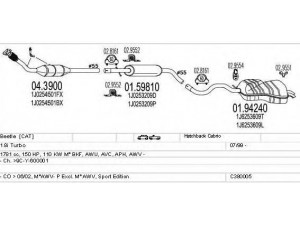 MTS C380005002794 išmetimo sistema 
 Išmetimo sistema -> Išmetimo sistema, visa