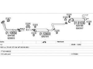MTS C170080008732 išmetimo sistema 
 Išmetimo sistema -> Išmetimo sistema, visa
