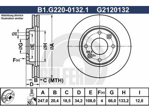 GALFER B1.G220-0132.1 stabdžių diskas 
 Stabdžių sistema -> Diskinis stabdys -> Stabdžių diskas
91 517 695, 95 661 747, 4246 94