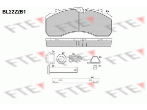 FTE BL2222B1 stabdžių trinkelių rinkinys, diskinis stabdys 
 Techninės priežiūros dalys -> Papildomas remontas
1797053, 1800830, 1878030, 006 420 10 20
