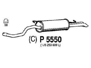 FENNO P5550 galinis duslintuvas 
 Išmetimo sistema -> Duslintuvas
(1J5253609BB), (1J5253609J), (1J5253609L)