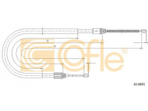 COFLE 10.6691 trosas, stovėjimo stabdys 
 Stabdžių sistema -> Valdymo svirtys/trosai
7700424470, 7700834651