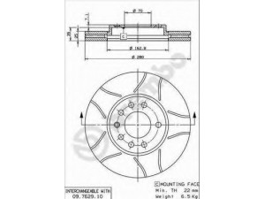 BREMBO 09.7629.75 stabdžių diskas 
 Dviratė transporto priemonės -> Stabdžių sistema -> Stabdžių diskai / priedai
569060, 569066, 9117678, 90539466