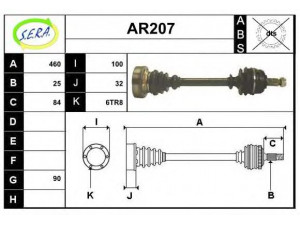 SERA AR207 kardaninis velenas 
 Ratų pavara -> Kardaninis velenas
60563302