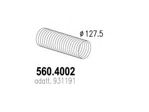 ASSO 560.4002 lanksti žarna, išmetimo sistema
931191