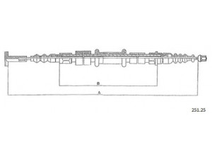 CABOR 251.25 trosas, stovėjimo stabdys 
 Stabdžių sistema -> Valdymo svirtys/trosai
46456850, 60577826, 60806310, 60812799