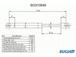 BUGIAD BGS10649 dujinė spyruoklė, bagažinė 
 Priedai -> Bagažinė/pakrovimo skyrius
51248146290