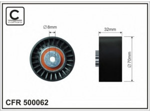 CAFFARO 500062 kreipiantysis skriemulys, V formos rumbuotas diržas 
 Diržinė pavara -> V formos rumbuotas diržas/komplektas -> Laisvasis/kreipiamasis skriemulys
1042000470