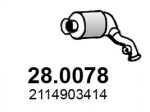 ASSO 28.0078 katalizatoriaus keitiklis 
 Išmetimo sistema -> Katalizatoriaus keitiklis
2034902414, 2034904936, 2114901636