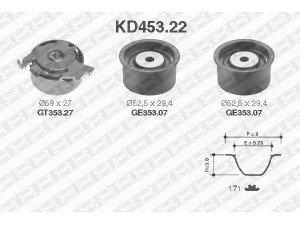 SNR KD453.22 paskirstymo diržo komplektas 
 Techninės priežiūros dalys -> Papildomas remontas
1606198, 1606199, 5636425, 636729