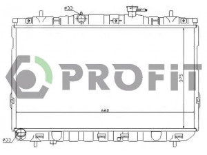 PROFIT PR 1806A1 radiatorius, variklio aušinimas 
 Aušinimo sistema -> Radiatorius/alyvos aušintuvas -> Radiatorius/dalys
253102D000