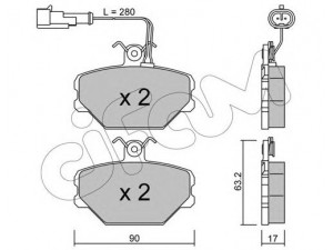 CIFAM 822-059-2 stabdžių trinkelių rinkinys, diskinis stabdys
FS063576, 46602617