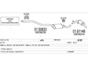 MTS C050385021465 išmetimo sistema 
 Išmetimo sistema -> Išmetimo sistema, visa