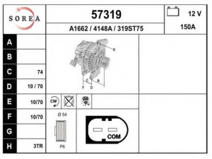 EAI 57319 kintamosios srovės generatorius
1379700, 1388003, 1469400, 6G9N10300DA