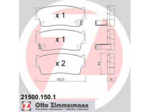 ZIMMERMANN 21500.150.1 stabdžių trinkelių rinkinys, diskinis stabdys 
 Techninės priežiūros dalys -> Papildomas remontas
5520060810, 5520060811, 5520060820