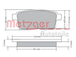 METZGER 1170686 stabdžių trinkelių rinkinys, diskinis stabdys 
 Techninės priežiūros dalys -> Papildomas remontas
8T4Z-2200-A, L2Y6-26-43Z