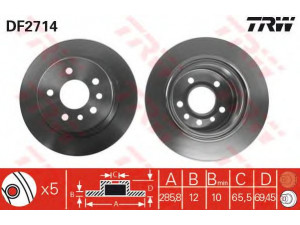 TRW DF2714 stabdžių diskas 
 Dviratė transporto priemonės -> Stabdžių sistema -> Stabdžių diskai / priedai
569121, 569208, 90444513, 90444513