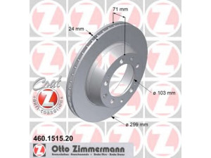 ZIMMERMANN 460.1515.20 stabdžių diskas 
 Dviratė transporto priemonės -> Stabdžių sistema -> Stabdžių diskai / priedai
951 352 041 01, 8A0 615 601 B, 8A0 615 601 C