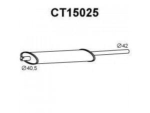 VENEPORTE CT15025 priekinis duslintuvas 
 Išmetimo sistema -> Duslintuvas
172824, 7910030921, 91519172