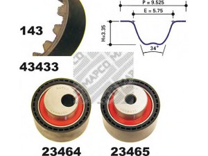 MAPCO 23433 paskirstymo diržo komplektas 
 Techninės priežiūros dalys -> Papildomas remontas
0831 91, 0831 K9, 0831.90, 0831.K8