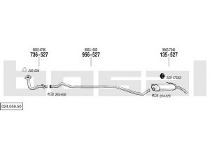 BOSAL 024.059.50 išmetimo sistema 
 Išmetimo sistema -> Išmetimo sistema, visa