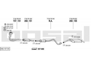 BOSAL 066.157.50 išmetimo sistema 
 Išmetimo sistema -> Išmetimo sistema, visa