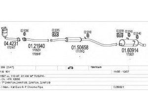 MTS C260821018204 išmetimo sistema 
 Išmetimo sistema -> Išmetimo sistema, visa