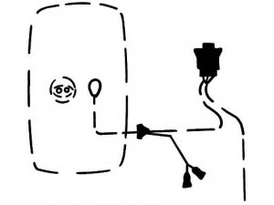 HELLA 8KA 562 422-002 prijungimo laidas, išorinis veidrodėlis