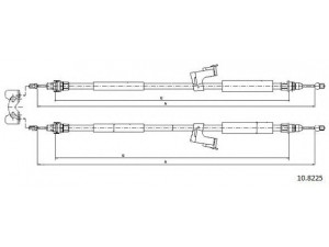 CABOR 10.8225 trosas, stovėjimo stabdys 
 Stabdžių sistema -> Valdymo svirtys/trosai
30714215, 4N512A603BA