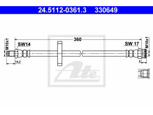 ATE 24.5112-0361.3 stabdžių žarnelė 
 Stabdžių sistema -> Stabdžių žarnelės
4806 77, 4806 C7, 4806 77, 4806 C7