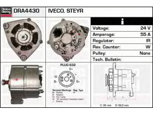 DELCO REMY DRA4430 kintamosios srovės generatorius 
 Elektros įranga -> Kint. sr. generatorius/dalys -> Kintamosios srovės generatorius
42522722, 1620918, 83DB10346AA