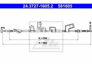 ATE 24.3727-1605.2 trosas, stovėjimo stabdys 
 Stabdžių sistema -> Valdymo svirtys/trosai
47510-S6A-G01