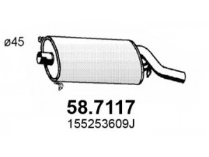 ASSO 58.7117 galinis duslintuvas 
 Išmetimo sistema -> Duslintuvas
155253609J