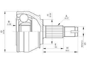 OPEN PARTS CVJ5295.10 jungčių komplektas, kardaninis velenas 
 Ratų pavara -> Sujungimai/komplektas
0046307299, 0060815163, 46307299