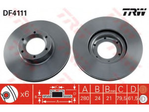 TRW DF4111 stabdžių diskas 
 Stabdžių sistema -> Diskinis stabdys -> Stabdžių diskas
4500098, 9160398, 7700302128, 9160398