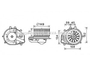 AVA QUALITY COOLING VW8353 elektrovariklis, vidinis pūtiklis 
 Šildymas / vėdinimas -> Orpūtė/dalys
8D1820021, 8D1820021B, 8D1820021