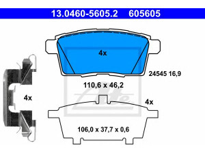 ATE 13.0460-5605.2 stabdžių trinkelių rinkinys, diskinis stabdys 
 Techninės priežiūros dalys -> Papildomas remontas
EHY4-26-43Z, EHY4-26-48Z, L2Y7-26-43Z