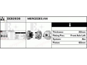 EDR DC82838 stabdžių apkaba 
 Dviratė transporto priemonės -> Stabdžių sistema -> Stabdžių apkaba / priedai
2D0615123