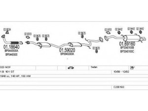 MTS C200193008777 išmetimo sistema 
 Išmetimo sistema -> Išmetimo sistema, visa