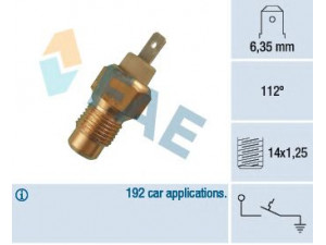 FAE 35180 temperatūros jungiklis, aušinimo skysčio įspėjimo lemputė 
 Aušinimo sistema -> Siuntimo blokas, aušinimo skysčio temperatūra
91.519.272, 95.495.592, 95.579.684