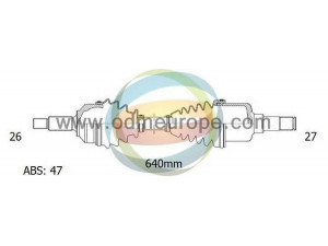 ODM-MULTIPARTS 18-221301 kardaninis velenas 
 Ratų pavara -> Kardaninis velenas
04641883AE