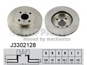 NIPPARTS J3302128 stabdžių diskas 
 Stabdžių sistema -> Diskinis stabdys -> Stabdžių diskas
43512-0D050, 43512-17120, 43512-17130