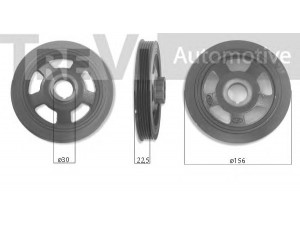 TREVI AUTOMOTIVE PC1223 skriemulys, alkūninis velenas 
 Diržinė pavara -> Dirželio skriemulys
231242A001