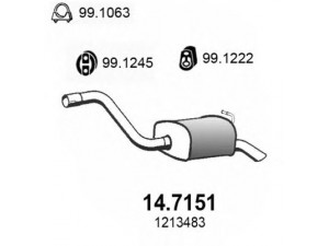 ASSO 14.7151 galinis duslintuvas 
 Išmetimo sistema -> Duslintuvas
1148401, 1149724, 1213483, 1380914