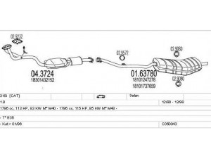 MTS C050043000579 išmetimo sistema 
 Išmetimo sistema -> Išmetimo sistema, visa