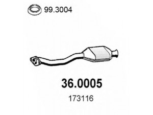 ASSO 36.0005 katalizatoriaus keitiklis 
 Išmetimo sistema -> Katalizatoriaus keitiklis
173116, 173134