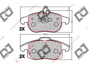 DJ PARTS BP2072 stabdžių trinkelių rinkinys, diskinis stabdys 
 Techninės priežiūros dalys -> Papildomas remontas
77363604, 77364224, 12800120, 12803551