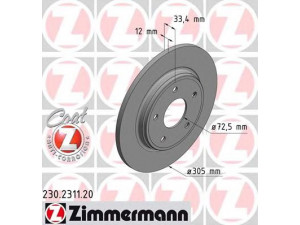 ZIMMERMANN 230.2311.20 stabdžių diskas 
 Dviratė transporto priemonės -> Stabdžių sistema -> Stabdžių diskai / priedai
4721677AA, 4721996AB, K04721677AA